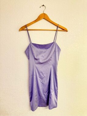 Sunday Best Lavender Satin Slip Dress